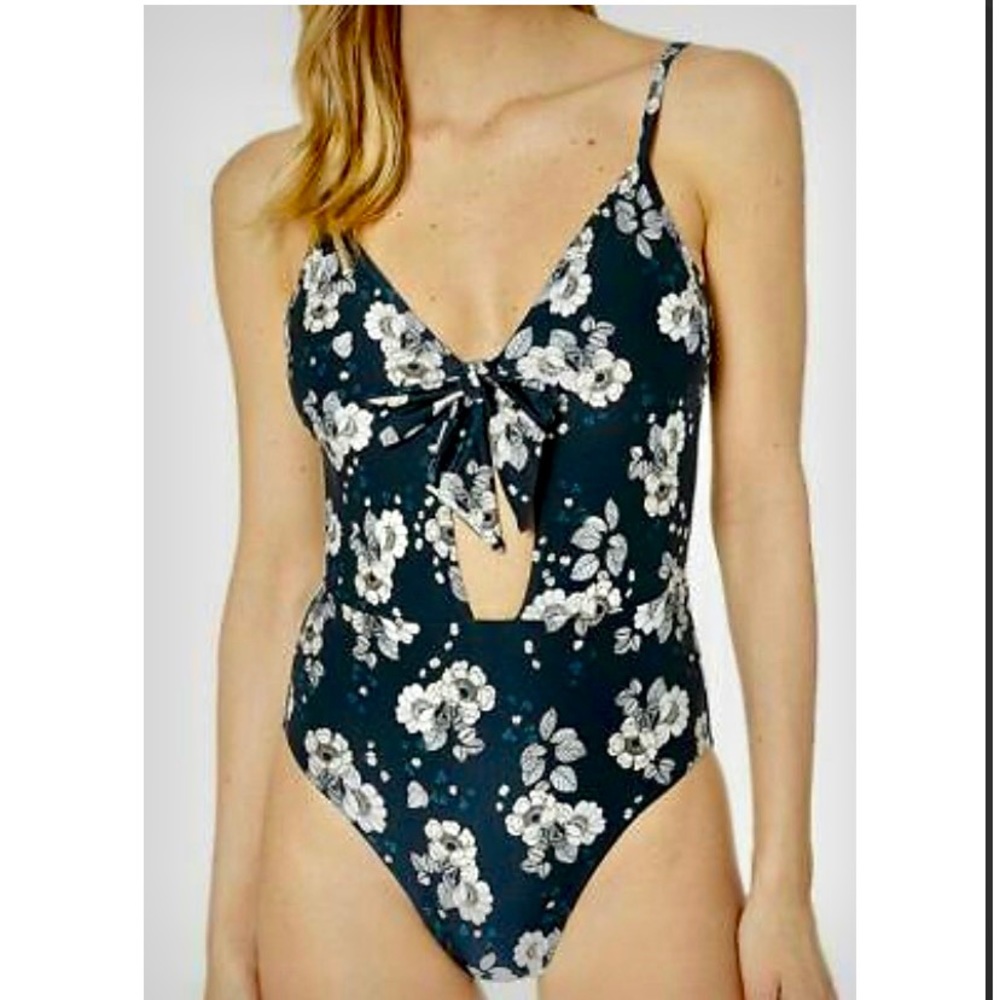 Seafolly Splendour Tie-Front Maillot Floral Swimsuit